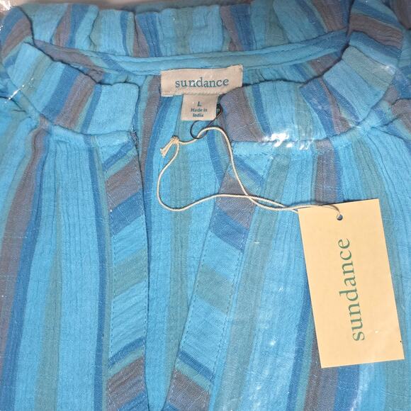 Sundance Adley Sundress Sleeveless Sz Large XL Turquoise Blue Gauze Beach $128 - Picture 10 of 15